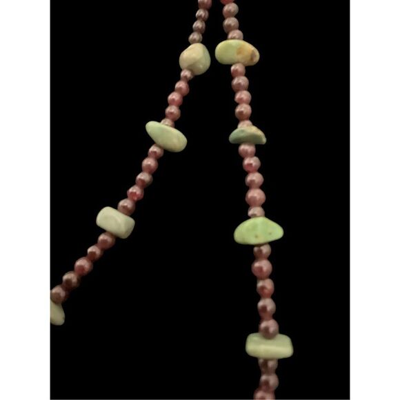 Green Turquoise and Garnet Necklace - Picture 15 of 15